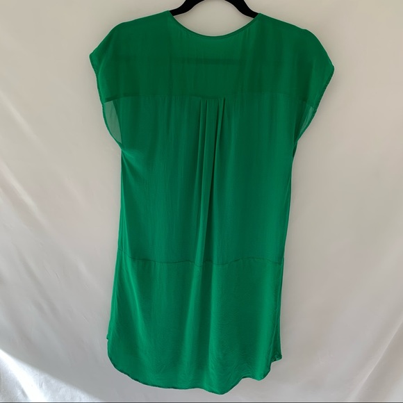 Green Sheer Tunic Button Up Sleeveless Dress S/M - Picture 14 of 16